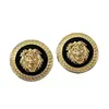 Pendientes Retro Geométricos con Cabeza de León de Moda Europea y Americana Transfronterizos, Exquisitos Accesorios para Orejas de Lujo Ligero de Nicho de Alta Gama