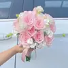 Buquê de casamento, buquê da noiva, tulipas para sessão de fotos de casamento, flores artificiais para assinatura de certificado, adereços de foto, estação independente do Festival Qixi