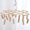 16/Pinza para Ropa de Bambú Telescópica Multi-Gancho Secador de Ropa Toalla Calcetines Estante Extensible de Bambú de Uso Múltiple