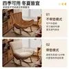 Sillón mecedora perezoso de pingüino, tejido de ratán, para uso doméstico en la sala de estar, asiento individual para adultos, adecuado para dormir y reclinarse, mecedora de salón de ocio para balcón