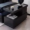 Mesa de Centro Móvel para Apartamentos Pequenos, Gabinete Lateral Moderno Minimalista, Sala de Estar de Luxo Leve, Carrinho Lateral para Sofá Minimalista Estilo Italiano
