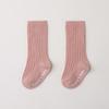 Calcetines lisos acanalados de media caña para niños, calcetines finos de doble aguja unisex para bebé para primavera y otoño, calcetines de algodón acanalados de color sólido para bebé