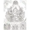 Pintura Colgante Dorada Thangka Hombre Sabio Bodhisattva Manjushri Dibujo Lineal Pintura al Óleo Digital Colorear DIY Regalo Pintado a Mano Pintura al Óleo De Zhu