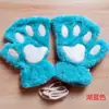 Luvas de Garra de Gato Pelúcia Meio Dedo Patas de Urso Luvas Sem Dedos Fofas Femininas Veludo Grosso Luvas de Gola Cartoon Luvas Quentes