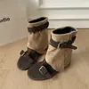 Sandalias de mujer con pedrería y hebilla de cinturón, Botas de moda con plataforma gruesa para aumentar la altura, Zapatos de verano 2026 de corte bajo y punta abierta