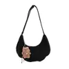 Bolsa Tote Casual de Camurça Formato Dumpling para Mulheres 2025 Inverno Nova Tendência High-End Estilo Preguiçoso Bolsa de Ombro Único Transversal