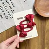 Horquilla Roja Infantil para Festival de Primavera, Pin de Tela Roja con Puntos Blancos Lindo para Niña con Lazo, Horquilla con Ambiente de Año Nuevo