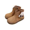 2025 Nuevo Invierno Dos Algodones Terciopelo Corto Zapatos para Niños Estilo Coreano Botas de Cuero para Niñas Botines Cortos para Niños Botas de Media Caña 5042