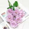 Flores de Seda para Boda, Flores Artificiales con Hojas, Hibiscos Peonías, Paisajismo de Interiores, Decoración de Bodas, Materiales Florales, Flores Artificiales, Hortensias
