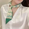 (Personalizado) Bufanda de Seda de Moda Corbata Lazo para el Cabello Adorno para la Cabeza Sentido de Alta Gama Pequeño Fresco Fina Estrecha Banda para el Cabello de Mujer Cinta Primavera y Otoño