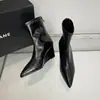 Primer Encuentro con Ji Po: Nueva Colección Otoño/Invierno 2026, Botines Estilo Francés Delgado para Mujer, Puntiagudos, de Piel Suave, con Tacón Alto Adelgazante
