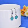 Ganchos para Oreja Esmaltados de Plata Pura Corazón de Melocotón Qiaolanxuan Pendientes Azules y Rosas en Forma de Corazón para Mujer, Joyería para Orejas de Moda Europea y Americana al por Mayor