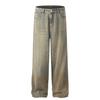 D1628 Retro Americano Calle Alta Unisex Moderno Vintage Lavado Diseño Gama Alta Hombres Jeans de Mezclilla Rectos