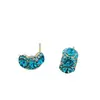 Aretes Azules Brillantes de Zirconia para Mujer 2026 Nuevo Estilo Caliente Lujo Ligero Aretes de Gama Alta Diseño de Nicho Joyería para Orejas