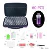 Herramienta de Pintura de Diamantes Bolsa de Almacenamiento Multifunción 60 Botellas Redondas Portátil Piel Morada Estampada Bolsa para Aceites Esenciales Transfronteriza Nuevo Estilo