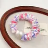 Diademas Florales de Colores, Scrunchies de Perlas, Bandas Elásticas de Alta Elasticidad, Cuerdas para el Cabello de Gama Alta, Elegantes Accesorios para el Cabello para Niñas