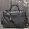 Fábrica Transfronteiriça Nova Bolsa de Couro Genuíno Portátil Masculina Couro Bovino de Primeira Camada Bolsa de Ombro Transversal Grande Capacidade Bolsa para Computador