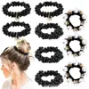 Gomas para el pelo de perlas de cristal Amazon transfronterizas para mujer, Accesorios para el pelo de alta gama, Cuerdas para el pelo de estilo simple europeo y americano al por mayor