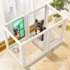 Valla Transparente DIY para Mascotas de 61 cm de Altura, Montaje sin Herramientas, Valla Anti-Escape para Perros Pequeños y Medianos