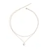 Gargantilha Internet Celebridade Vintage Ins Simples Colar de Pérolas de Camada Dupla Moda Feminina Cadeia de Clavícula Curta Colar Jóias de Pescoço