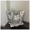 Bolsa para Ropa de Algodón Espacial Otoño e Invierno 2025 Bolsa de Hombro Cruzada de Gran Capacidad Bolsa de Plumas Estilo Coreano Casual Casual Bolsa Grande Mujer