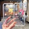 Urso de morango Pooh para capa de celular iphone15promax fofo desenho animado Apple 15 transparente macia resistente a quedas