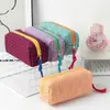 Estuche escolar de gran capacidad con bloques de color, bolsa de almacenamiento de cosméticos portátil estilo ins, organizador de escritorio para cuidado de la piel