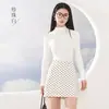 Camisa básica de gola alta para outono e inverno para mulheres, corte justo, versátil, roupa quente, camisa básica de lã Meiyabi, forrada com fleece, camisa de outono antibacteriana