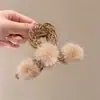 Pinza de Pelo Grande de Felpa Estilo Perezoso Otoño e Invierno para Mujer, Pinza de Tiburón de Gama Alta y Exquisita para la Parte Posterior de la Cabeza