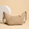 Nuevo bolso de hombro de pana para mujer, simple y versátil, adecuado para ir al trabajo, con un diseño elegante y único, un bolso de moda con forma de bollo