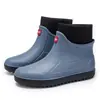 Botas de Chuva Curtas Masculinas Transfronteiriças Antiderrapantes Impermeáveis Sapatos de Borracha Espessos Resistentes ao Desgaste Travessia de Água ao Ar Livre Atacado de Comércio Exterior