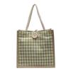Bolsa de almuerzo de lino de mano Fresh ins para mujer 2023 Verano Bolso de mano pequeño de lino Bolso de compras de imitación de lino