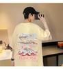Moda Americana Pure Cotton T-shirt de manga curta Moda Moda Verão Loose High Street Plumpish bonito T-shirt de manga curta