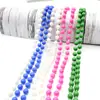 Cadena de cuentas de plástico directa de fábrica cadena de etiquetas multicolor creativa cadena de hilo de cuentas DIY accesorios de ropa cadena de cuentas al por mayor