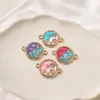 Pendente de flor redonda com óleo gota DIY colar pulseira berloque acessórios de joia vendas diretas de fábrica pode misturar lote transfronteiriço