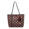 Disponible para dropshipping: Bolsa tote de gran capacidad para mujer, moda 2026, bolso de hombro versátil, diseño de lunares elegante y único