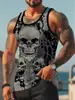 Chaleco de Verano para Vacaciones en la Playa Transfronterizas 2026 para Hombre con Estampado de Calavera, Chaleco Deportivo Casual sin Mangas para Hombre