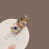 Grampo de Cabelo Colorido com Strass Estilo Coreano para Mulheres, Presilha Pequena para Franja, Delicado Acessório de Cabelo Bico de Pato Lateral, Adorno de Cabeça Versátil