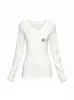 Camiseta de Manga Larga con Cuello en V y Hombro Normal para Mujer, Directo de Fábrica, Nueva para Primavera Otoño, Top Base Tipo Cárdigan, Adelgazante