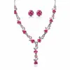 Conjunto de collar y accesorios de vestir de aleación rosa con atmósfera europea y americana, fabricantes al por mayor de joyas nupciales