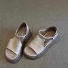 Sandalias Retro de Cuña Abiertas para Mujer, Nuevo Estilo Verano 2026, Calados Casuales Cómodas Planas Estilo Romano