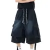 Shorts de Mezclilla Vintage Americano Estilo High Street Lavados de Pierna Ancha Cortos para Mujer, Verano Modernos Versátiles Sueltos
