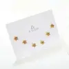 Brincos Europeus e Americanos de Aço Inoxidável com Estrela de Cinco Pontas e Diamantes Brancos, Brincos Pequenos Modernos e Exquisitos Cravejados com Diamantes e Brincos para Cartilagem