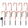 Luces de Jardín Transfronterizas Luces Solares LED para Exteriores Luces Decorativas de Papá Noel y Bastón de Caramelo Luces para Césped de Jardín