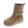 Botas feias-bonitas estilo Birkenstock combinadas com uma saia, botas de cano justo, botas curtas western cowboy Birkenstock com sola macia da moda outono e inverno 2026 para mulheres