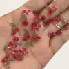Joyería de Arte para Uñas de Cereza Artificial de Dibujos Animados Mini Cereza Fruta en Miniatura Pegatinas para Uñas Pasador de Cabello con Diamantes Pendientes Material Accesorios
