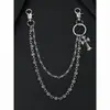 Soulcollision Gótico Yabi Cadena de Cintura Cruzada Vaquera Collar Multielemento Cadena de Cintura