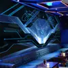 Tecnologia 3D sensação DJ palco fundo papel de parede ktv bar sala decoração mural salão de e-sports bar de internet papel de parede