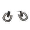 Aretes Transfronterizos Nuevos en Forma de U con Micro-Incrustaciones de Cobre y Zirconias, Aretes de Diseño Niche de Alta Gama y Lujo Ligero, Aretes de Tuerca, Ventas Directas de Fábrica