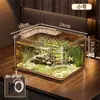 Aquário Sala de Estar 2025 Novo Pequeno Peixe Dourado Tartaruga Criação Doméstico Imitação Vidro Acrílico Pequeno Desktop Tanque Ecológico